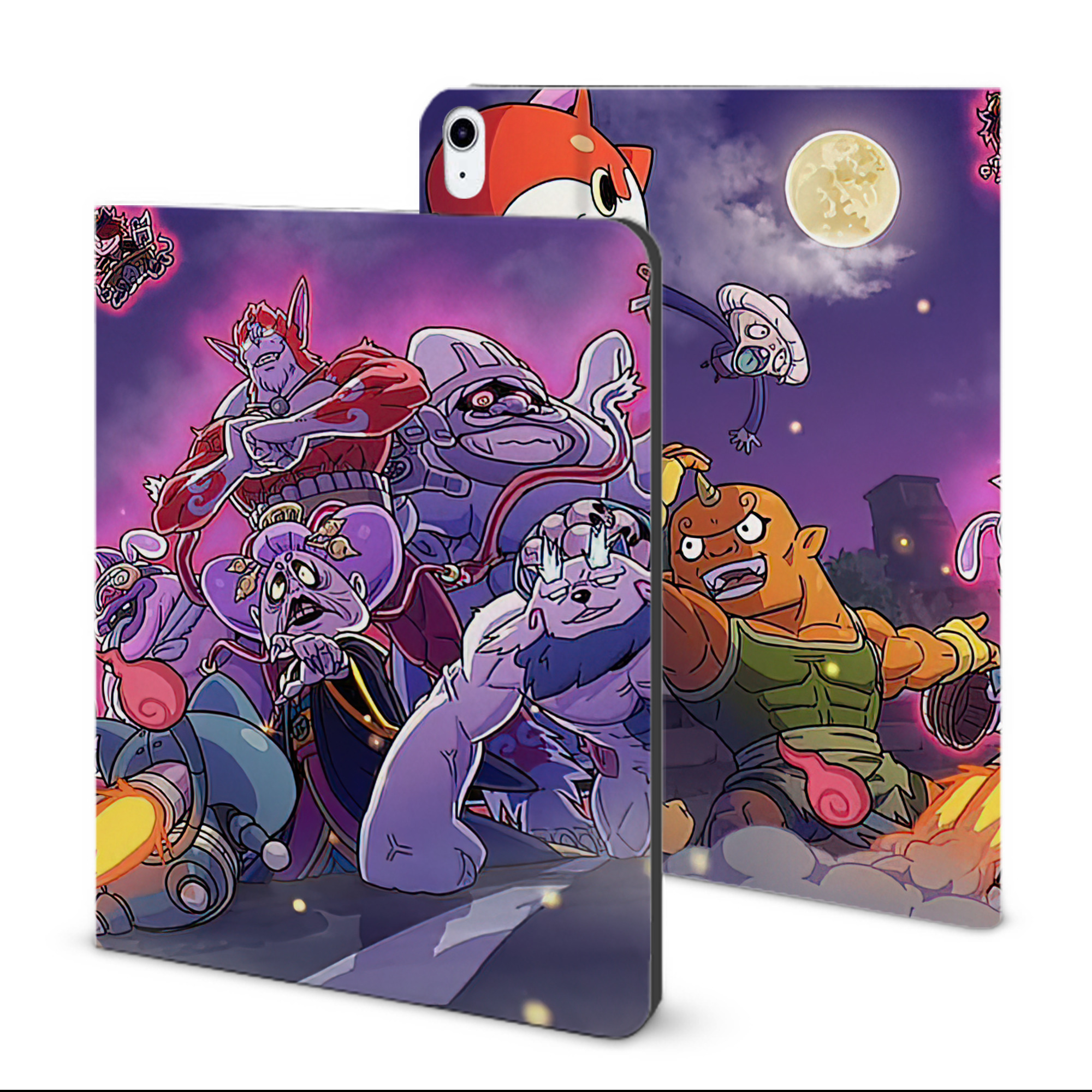 （画像用） 妖怪ウォッチ Yo-kai Watch IPad ケース ブック型 PUレザー TPU 耐衝撃 軽量 薄型 ペン収納なし 全面保護 IPad 各モデル対応